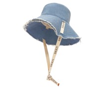 Luxury Frayed fisherman hat in denim and calfskin