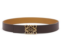 Luxury Reversible Anagram belt in smooth calfskin and brass