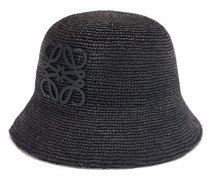 Luxury Bucket hat in raffia and calfskin