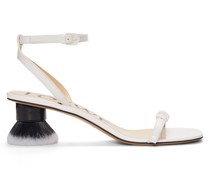 Luxury Petal brush heel sandal in patent lambskin