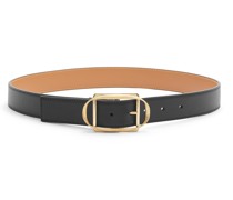 Luxury Curved buckle belt in smooth calfskin