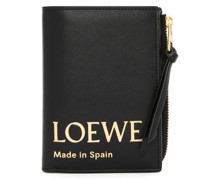 Luxury Embossed LOEWE slim compact wallet in shiny nappa calfskin