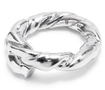 Luxury Nappa twist ring in sterling silver