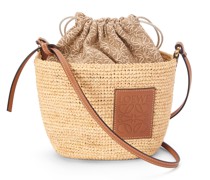 Luxury Pochette bag in raffia Anagram jacquard and calfskin