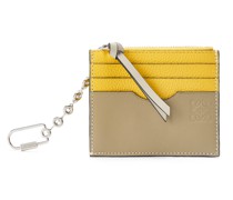 Luxury Square cardholder in soft grained calfskin with chain