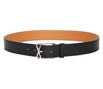 Luxury Layered Cross Buckle belt in smooth calfskin