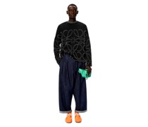 Luxury Anagram jacquard sweater in cotton and linen