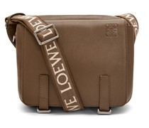 Luxury XS Military messenger bag in supple smooth calfskin and jacquard