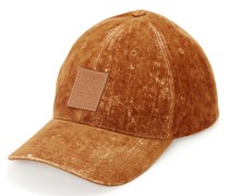 Luxury Patch cap in flocked denim