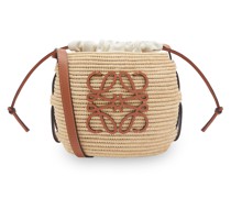 Luxury Beehive Basket bag in raffia and calfskin