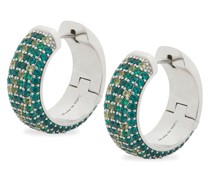 Luxury Pavé hoop earrings in sterling silver and crystals
