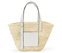 Luxury Basket bag in palm leaf and calfskin