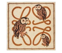 Luxury Owl scarf in wool cotton and silk