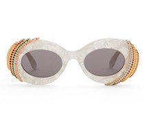 Luxury Pavé Oval sunglasses in acetate