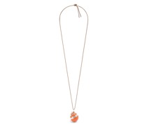 Luxury Orange pendant necklace in sterling silver and enamel