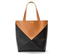 Luxury Large Puzzle Fold Tote in shiny calfskin