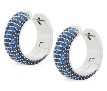 Luxury Pavé hoop earrings in sterling silver and crystals