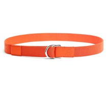Luxury D-ring webbing belt in nylon and calfskin