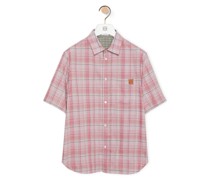 Luxury Check short sleeve shirt in cotton and polyester