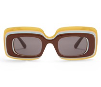Luxury Multilayer Rectangular sunglasses in acetate