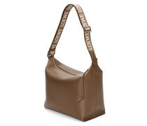 Luxury Cubi Crossbody bag in supple smooth calfskin and jacquard