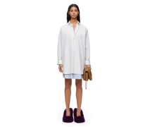 Luxury Double layer shirt dress in cotton and silk