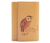 Luxury Owl small vertical wallet in classic calfskin