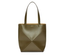 Luxury Puzzle Fold Tote in shiny calfskin