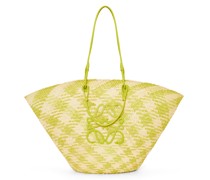 Luxury Large Anagram Basket bag in iraca palm and calfskin