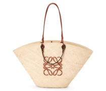 Luxury Large Anagram Basket bag in iraca palm and calfskin