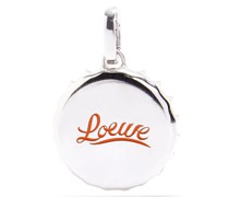 Luxury LOEWE bottle cap pendant in sterling silver and enamel
