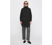 Draped cashmere turtleneck dark grey mélange