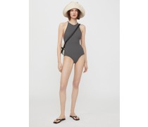 High neck swimsuit monogram stripe