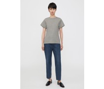 Curved seam tee light grey mélange