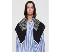 Centered monogram silk scarf black