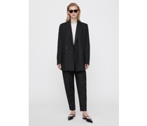 Double-breasted vent blazer black pinstripe