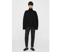 Wool cotton turtleneck black