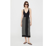 Monogram silk wrap skirt black