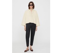 V-neck heavy cotton blouse bone