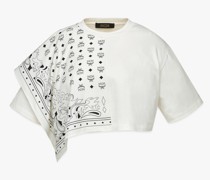 Cropped-T-Shirt in Bandana-Optik aus Bio-Baumwolle