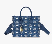 München Tragetasche in Vintage Denim Jacquard
