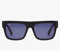 Zweifarbige, rechteckige Sonnenbrille