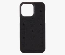 Hülle für iPhone 14 Pro Max aus Leder mit geprägtem Monogramm
