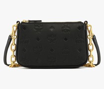 Aren Pouch aus geprägtem Leder mit Reissverschluss und Monogramm