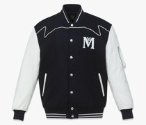 College-Jacke aus Wollfilz und Lammleder mit Nieten