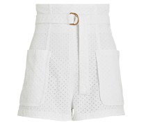 Philosophy Di Lorenzo Serafini Belted Eyelet Cotton Shorts