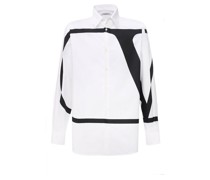 Cotton V Logo Print Shirt
