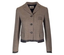 check-pattern Wool Jacket