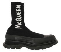 Alexander Mcqueen Sock-Style Logo-Print Boots