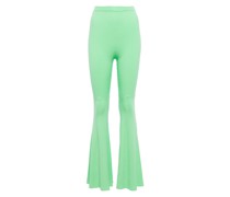 Self-Portrait Ribbed Knit Flared Pants